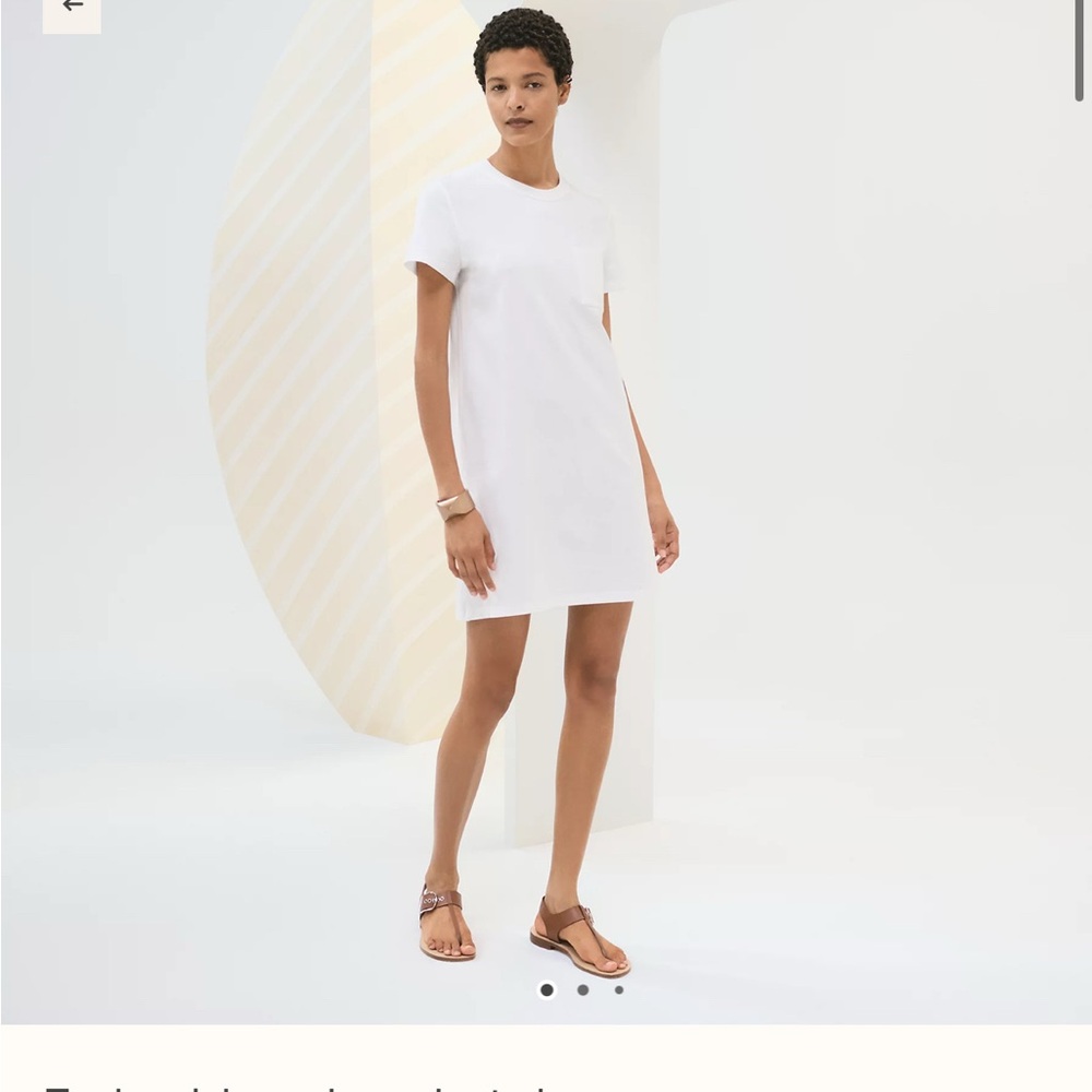 NEW NWT HERMES WHITE COTTON DRESS embroidered pocket dress size small 36